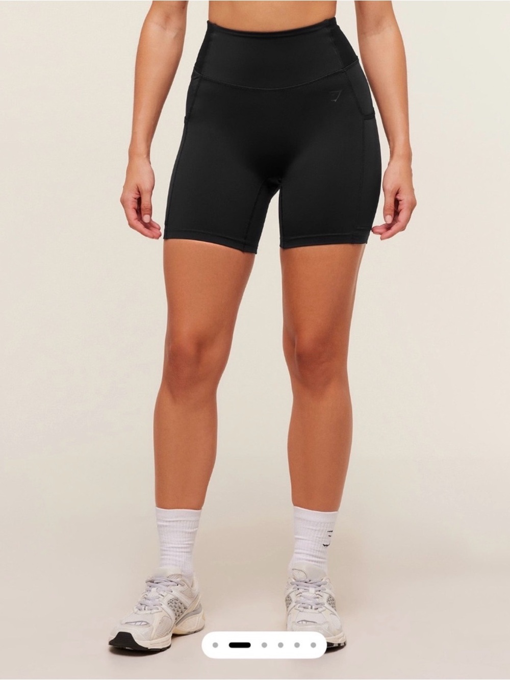 Gymshark High-Rise Black Bike Shorts with Side Pockets S